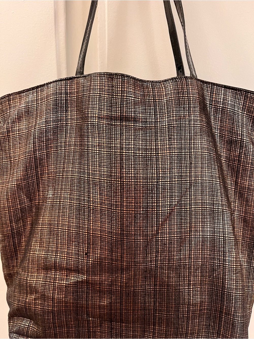 Saks Fifth Avenue Bronze & Black Metallic Tote